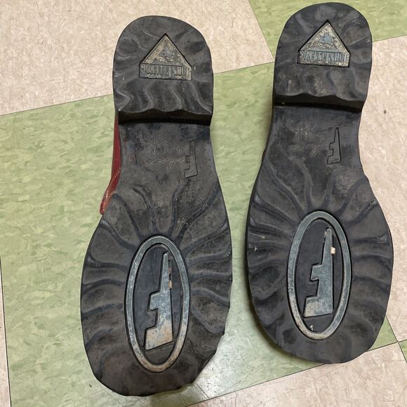 John Fluevog Shoes Red Leather Chunky Platform Grunge 10 Slip On - Picture 8 of 12